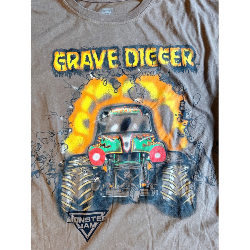 Monster Jam Grave Digger Kids Brown Graphic Tee XXL 18 Anything But First 298 - Picture 2 of 5